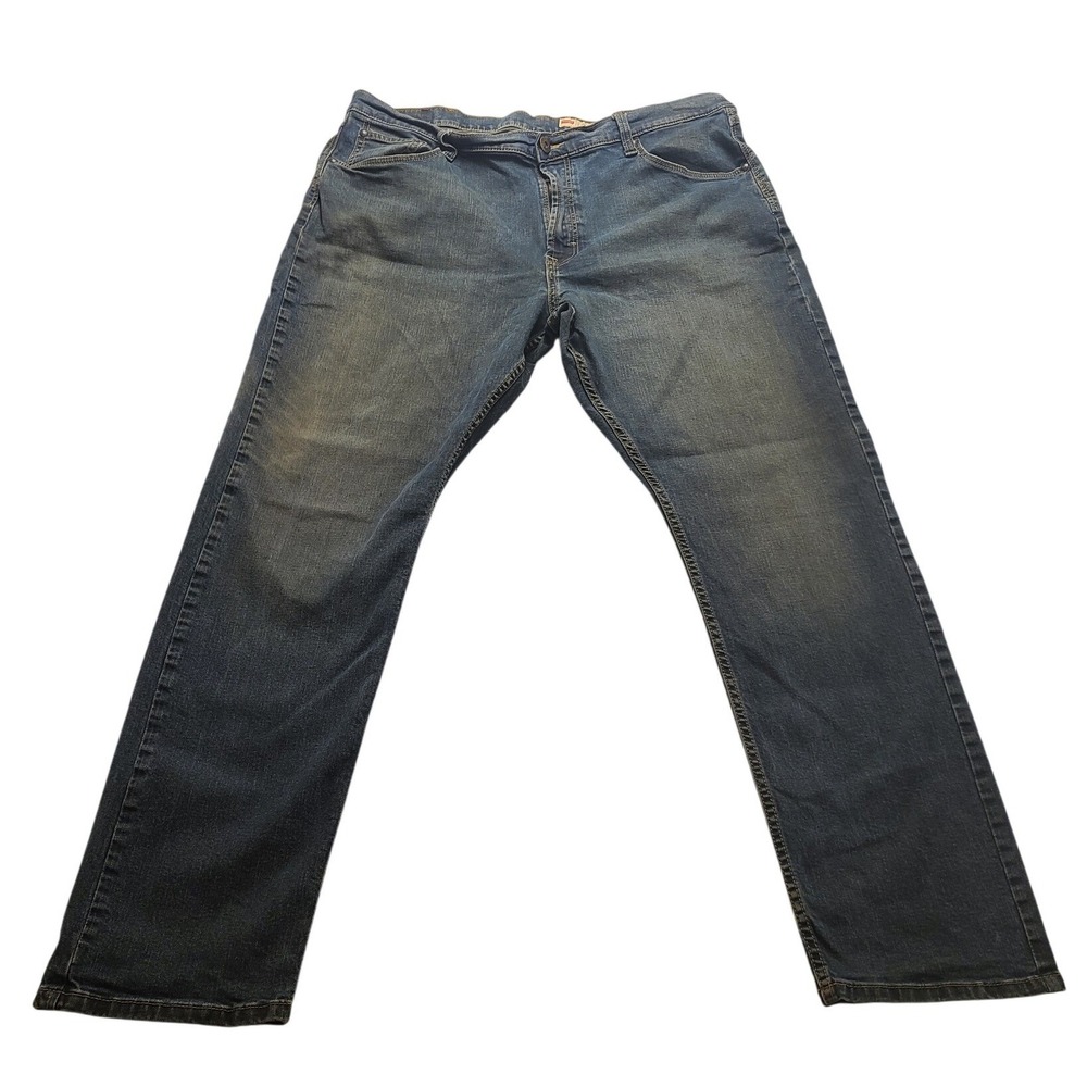 Wrangler Athletic Fit Men's Jeans Medium‎ Wash Blue Denim 38x32 Button Closure
